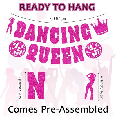 Decoratiuni pentru petrecerea regina dansului cu sclipici roșii Banner pentru minge discoteca regina dansului pentru burlac 17 ani de naștere decorațiuni pentru petrecerea dansului