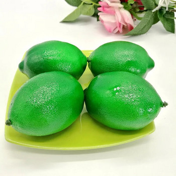 Жълт зелен лимон Изкуствени плодове Подпори за фотография на храна Симулация на декорация на домашна градина Пластмасови фалшиви плодове