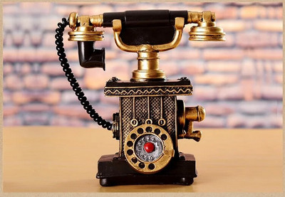 American European Style Old Classic Decoration Vooder Room Granny Chic Telefon Vintage Black Office Home Accessory
