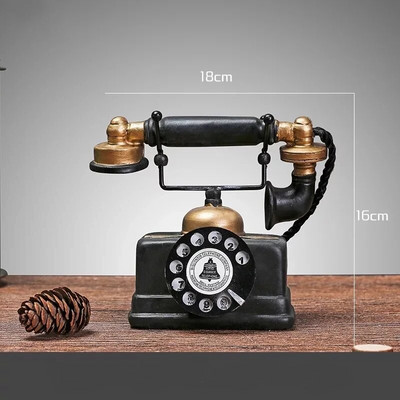 American European Style Old Classic Decoration Vooder Room Granny Chic Telefon Vintage Black Office Home Accessory
