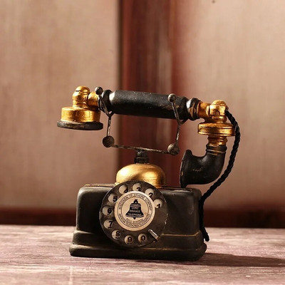 American European Style Old Classic Decoration Vooder Room Granny Chic Telefon Vintage Black Office Home Accessory