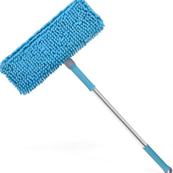 1/2 ΤΕΜ. 41x12 cm Μπλε μικροϊνών σενίλ αντικαθιστώμενη υφασμάτινη κεφαλή για επεκτεινόμενες σφουγγαρίστρες Καθαρισμός επάνω οικιακού δαπέδου
