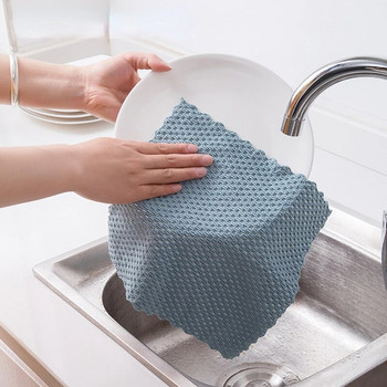 5 τμχ Πετσέτα καθαρισμού από πολυεστέρα/νάιλον Πανί καθαρισμού κατά του λίπους Πολυλειτουργικό οικιακό πλύσιμο πιάτων προμήθειες κουζίνας Πανάκια σκουπίσματος