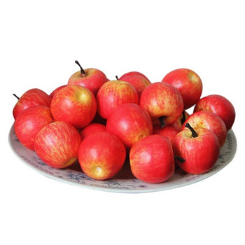20 τμχ Κόκκινο/Πράσινο Μίνι τεχνητό μήλο Fake Fruit Simulation Ζωντανό στολίδι για Χριστουγεννιάτικη διακόσμηση για πάρτι κουζίνας σπιτιού