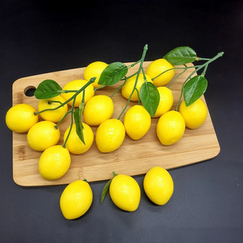 Artificial Lemon Lifelike Simulation Lemon Fruit Kitchen Restaurant Display Food Decor Props Disply Home Party Decor