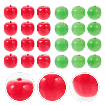 Миниатюрни ябълки Tofficu 50 бр. Изкуствени зелени червени ябълки Ябълки на пяна Фалшиви плодове