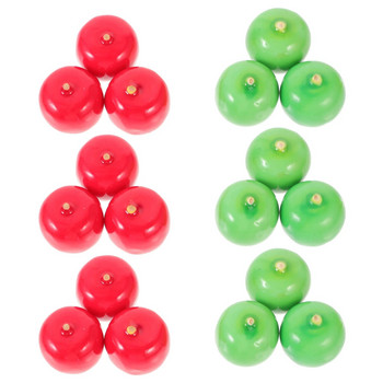 Миниатюрни ябълки Tofficu 50 бр. Изкуствени зелени червени ябълки Ябълки на пяна Фалшиви плодове