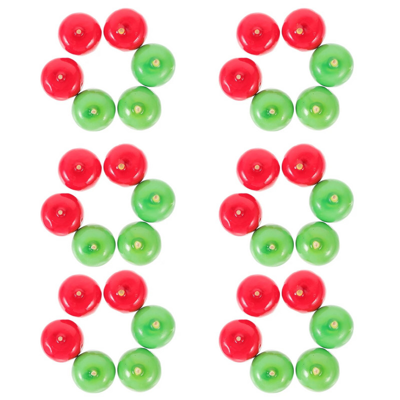 Tofficu Miniatúrne Jablká 50 ks Umelé Zelené Červené Jablká Penové Jablká Falošné Ovocie