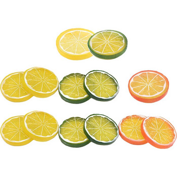 13 бр. лимонена киселина изкуствени лимони пластмасови резени лайм фалшив кухненски реквизит за фотография pvc модел на изкуствен орнамент