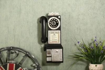 Vintage telefonikujuke Retro vana antiikne töölauakaunistus Seinale kinnitatav mööbel Telefonikujud Kohvbaar Ornament Kingitus