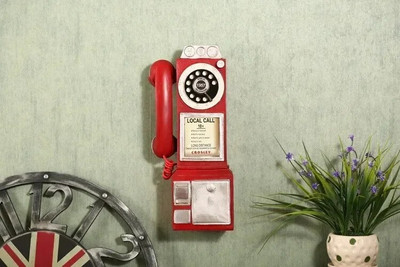 Vintage telefonikujuke Retro vana antiikne töölauakaunistus Seinale kinnitatav mööbel Telefonikujud Kohvbaar Ornament Kingitus