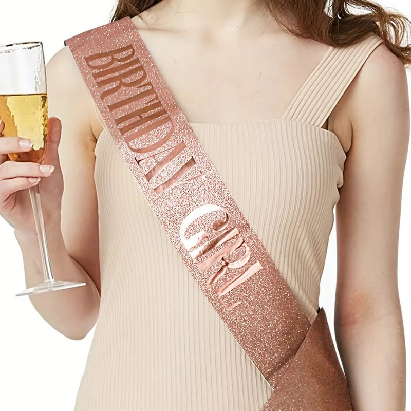 Bling Rhinestone Crystal Crown Tiara Birthday Girl Queen Sash and Crown za žene Birthday Party Decoration Kit