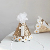 Ins Rođendanski šešir Sjajni 1 2 3 Baby Shower Banket Daisy Party Šeširi za dječake Djevojčice Dekoracija dječjeg dana Božićna traka za glavu Pribor