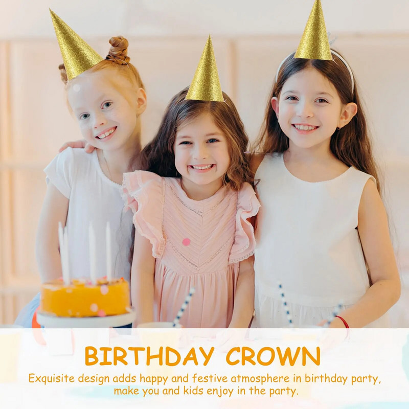 12 vnt Gimtadienio vakarėlio kepuraitės Blizgančios gimtadienio kepuraitės Mini kūgio kepuraitės šventinės galvos apdangalai Galvos šventės kepuraitės vaikams suaugusiems kepuraitės