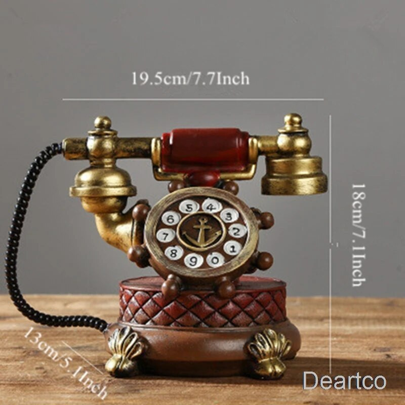 Deartco 18cm smola Retro telefonske figurice Kreativna europska kasica prasica Dodaci za uređenje doma Ručno izrađeni ukrasi Rukotvorine