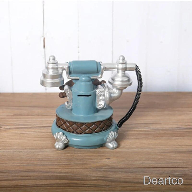 Deartco 18cm smola Retro telefonske figurice Kreativna europska kasica prasica Dodaci za uređenje doma Ručno izrađeni ukrasi Rukotvorine