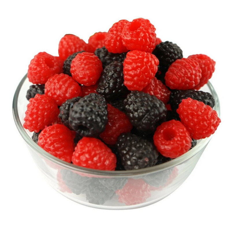 4 ks/sada realistického umelého ovocia, realistickej maliny, umelej rastliny, fotografické rekvizity, bytové dekorácie, umelej maliny