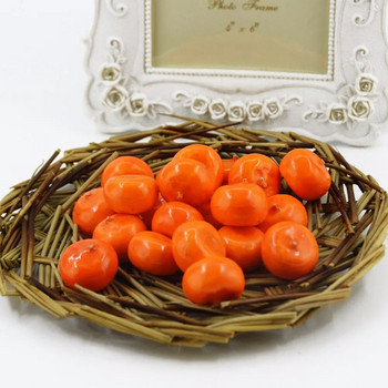 Φτηνά 20 τμχ Μίνι πορτοκαλί τεχνητά φρούτα και λαχανικά για διακόσμηση σπιτιού γάμου Γνωστικό παιχνίδι Ψεύτικα πλαστικά μούρα αφρού