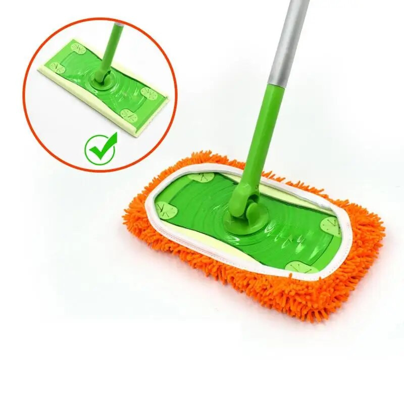 Felmosó párnák utántöltő vastagított elasztikus szalag lapos felmosó kendő mikroszálas zsenília csere, forgó felmosó tisztító betét fürdőszoba padlóhoz