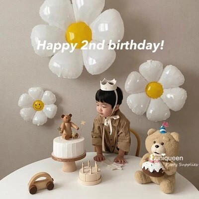 Ins Vaikai Daisy Gimtadienio vakarėlio karūna Geltona rožinė gėlių kepurė 3 4 5 6 7 8 9 metų kūdikių dušas saulėgrąžų tema Gimtadienio galvos apdangalai