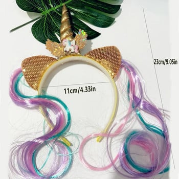 Unicorn Birthday Girl Headband Baby Shower Party Cute Kids Hair Hoop Hairbands Αξεσουάρ Unicorn Birthday Party Decor Headwear