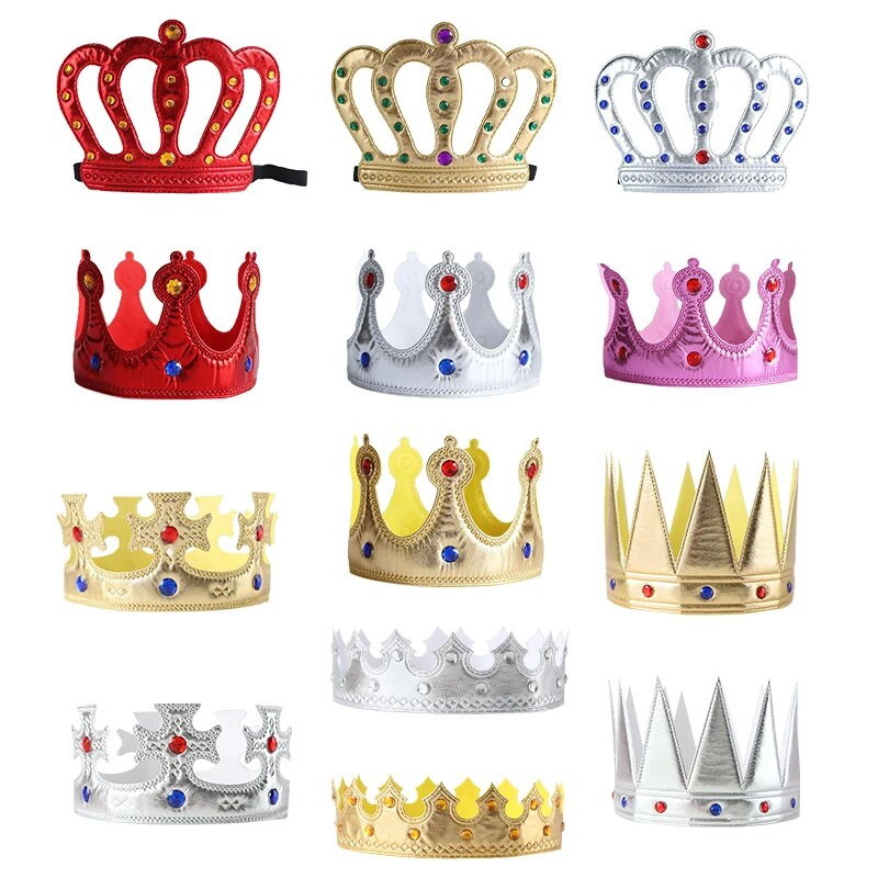 Boldog születésnapot kalap Arany ezüst állítható király hercegnő korona lány fiú felnőtt ajándékok csillogó fejfedők baba zuhany parti dekoráció