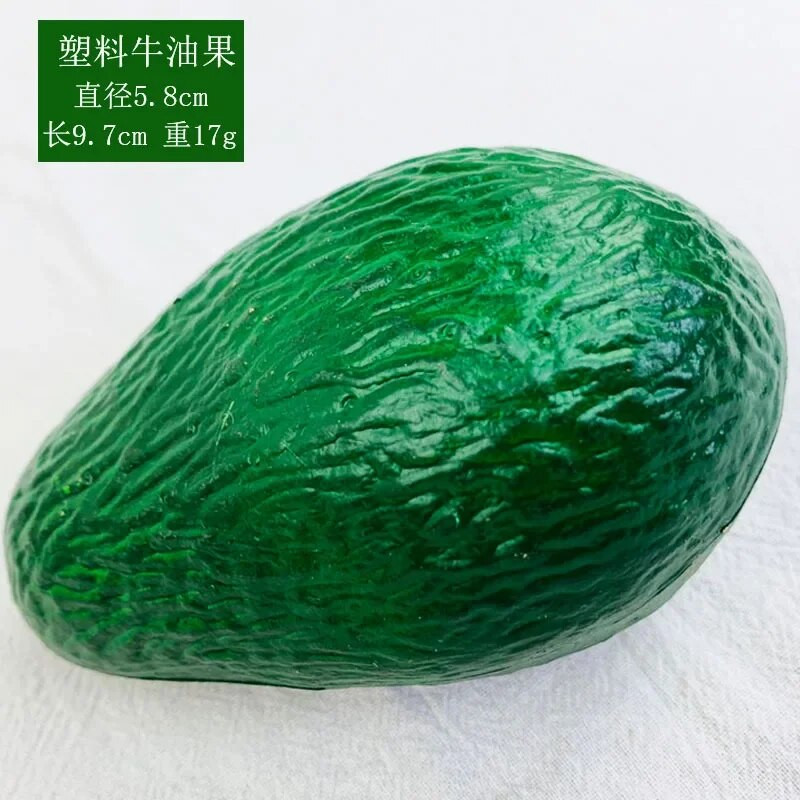 Simulácia avokáda, model umelého ovocia, falošné avokádo, stolové ozdoby, výklad, foto kvapky, bytová dekorácia.