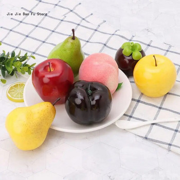 E8BD Реалистичен реалистичен изкуствен пластмасов дисплей с фалшиви плодове от праскова Декоративна храна C