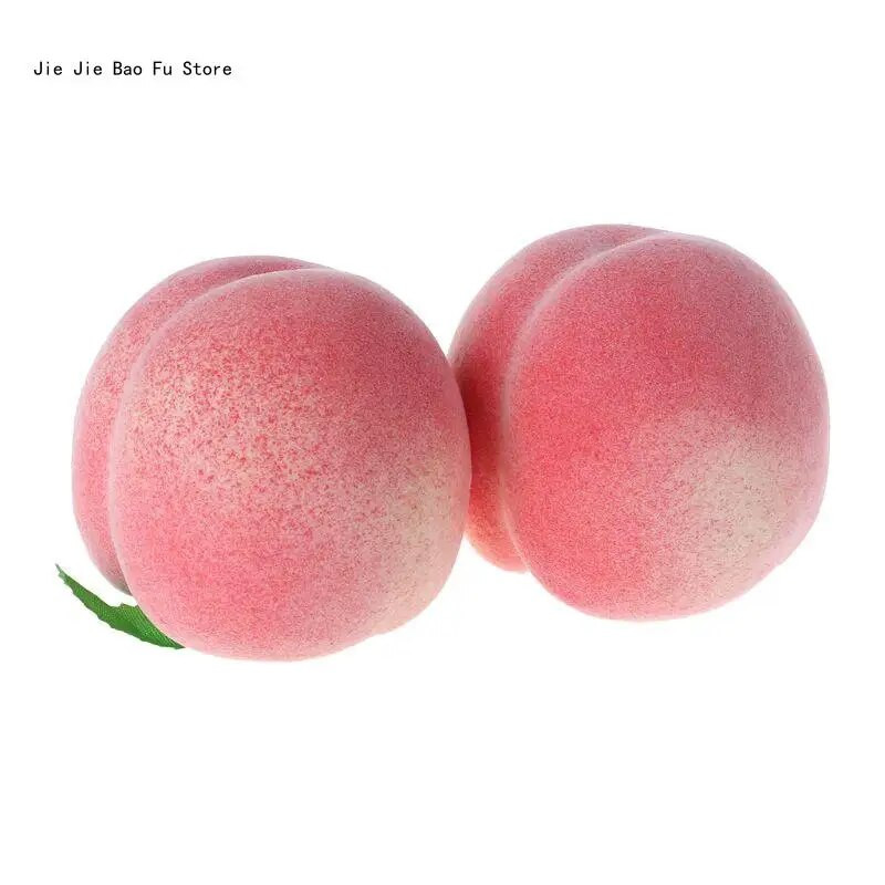 E8BD Realistický živý umelý plastový broskyňový falošný ovocný displej Dekoratívne jedlo C