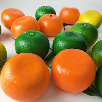 Προσομοίωση πορτοκαλί ψεύτικο μοντέλο αφρού φρούτων Διακόσμηση οθόνης σπιτιού Τεχνητό φρούτο Ψεύτικο πράσινο κίτρινο πορτοκαλί στολίδια φωτογραφικά στηρίγματα