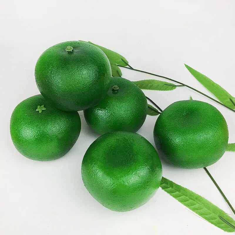 Simulirani narančasti lažni voćni pjenasti model Dekoracija kućnog zaslona Umjetno voće Lažno zeleno žuto narančasti ukrasi Rekviziti za fotografije