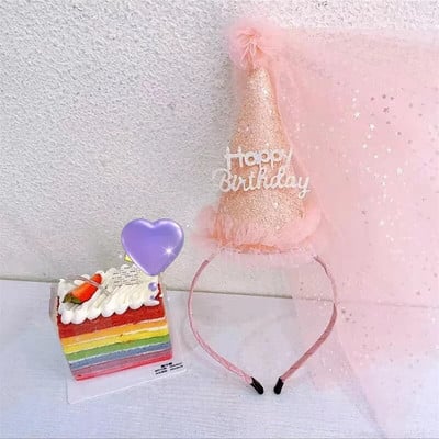 Proslava rođendanske zabave Svjetlucavi rođendanski šešir Vilin obruč za kosu One 123st Happy Birthday Party Decor Kids Girl Favor Headwear