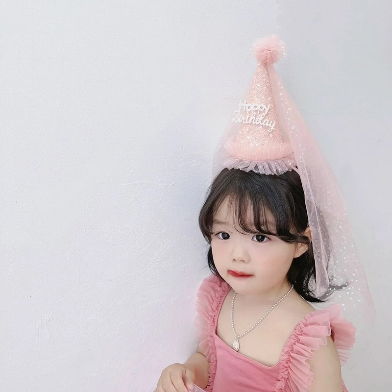 Proslava rođendanske zabave Svjetlucavi rođendanski šešir Vilin obruč za kosu One 123st Happy Birthday Party Decor Kids Girl Favor Headwear