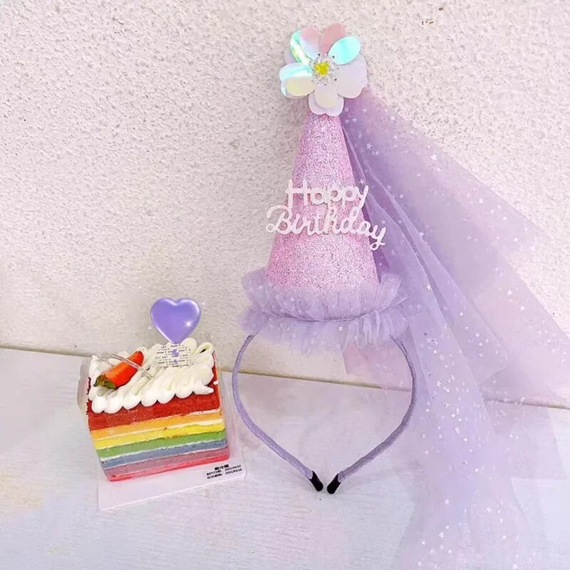 Proslava rođendanske zabave Svjetlucavi rođendanski šešir Vilin obruč za kosu One 123st Happy Birthday Party Decor Kids Girl Favor Headwear