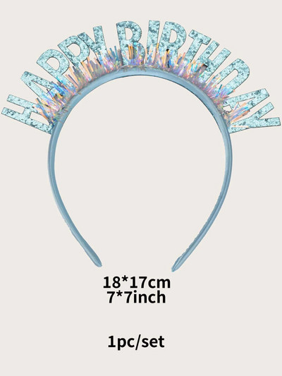 5 spalvų su gimtadieniu plaukų juosta Gimtadienio vakarėlio puošmena Rožiniai madingi blizgučiai mergaičių gimtadienio vakarėliui.