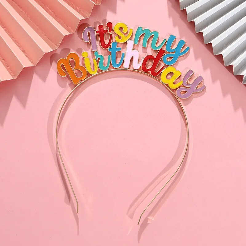 Rođendanski obruč za kosu Naramenica Slovo duginih boja To je moj rođendan Traka za glavu Dječji dar za djevojčice Dekoracija za sretan rođendan