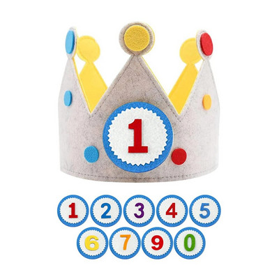 Párty dekorácie princezná sivá plsť pohodlná detská narodeninová čiapka nastaviteľná oslava odolná ľahká koruna foto rekvizity