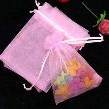 Νέες 10 τμχ (8 μεγέθη) Τσάντες Organza Γαμήλια τσάντα Ωραία Τσάντα δώρου 21 Χρώματα Επιλογή Συσκευασία κοσμήματος Διάφανη τσάντα γάζας