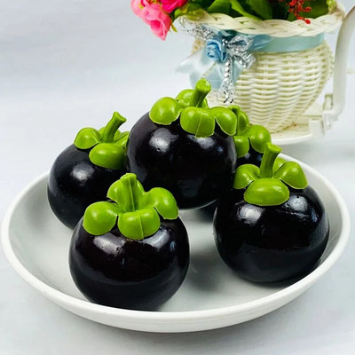 5PCS 7cm Umjetni Mangosteen Božić Noć vještica Novogodišnji Festival Party Dekoracija doma Lažno povrće Hrana Rekviziti za fotografije