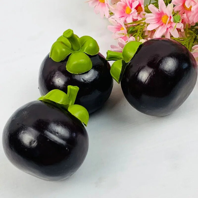 5PCS 7cm Umjetni Mangosteen Božić Noć vještica Novogodišnji Festival Party Dekoracija doma Lažno povrće Hrana Rekviziti za fotografije