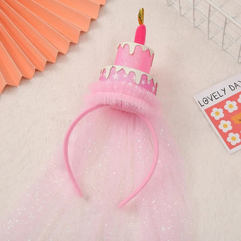 Γάζα Birthday Hat Hairband Girl Lovely Sequin Letter Happy Birthday Headwear Little Princess Happy Birthday Party Headband Favo