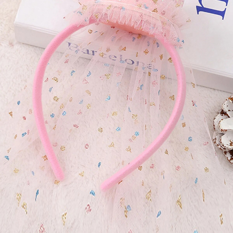 1 ks narodeninová ružová závojová čelenka na párty vlasové doplnky dekorácia