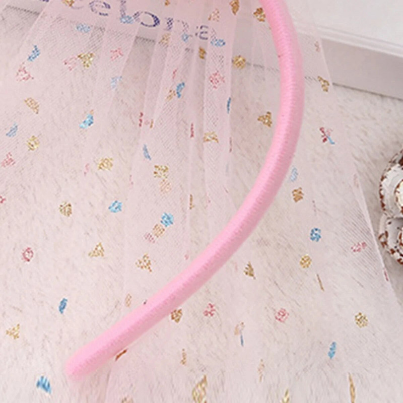 1 ks narodeninová ružová závojová čelenka na párty vlasové doplnky dekorácia