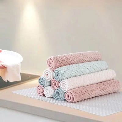 Extra Strong Water Absorbing Oil Resistant Kitchen Towel Thickened Home Use Dishwashing Cloth Cleaning Tool Pot Bowl
