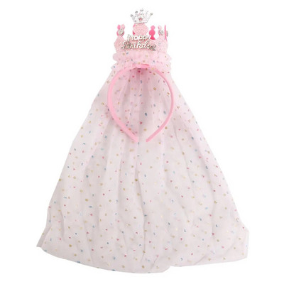 Smiješna rođendanska traka za kosu Mrežasta šljokica Pokrivala za glavu za rođendansku zabavu princeze u korejskom stilu Poklon za bebu Dodaci za kosu