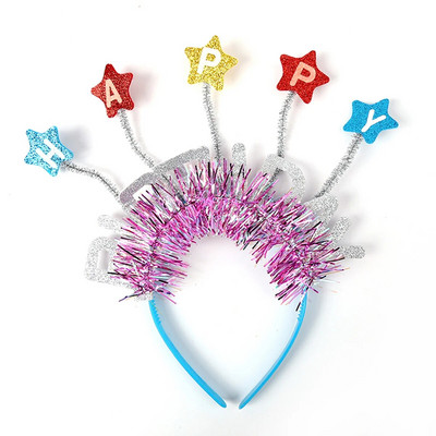 1 ks čelenka na narodeninovú oslavu s nápisom „K narodeninám a slovom“ do vlasov, kreatívna vlasová obruč