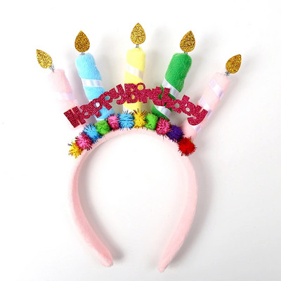 1 ks čelenka na narodeninovú oslavu s nápisom „K narodeninám a slovom“ do vlasov, kreatívna vlasová obruč