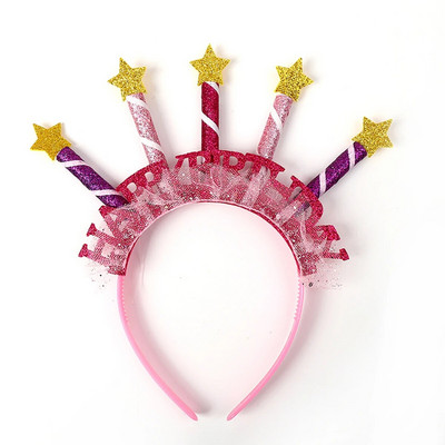 1 ks čelenka na narodeninovú oslavu s nápisom „K narodeninám a slovom“ do vlasov, kreatívna vlasová obruč