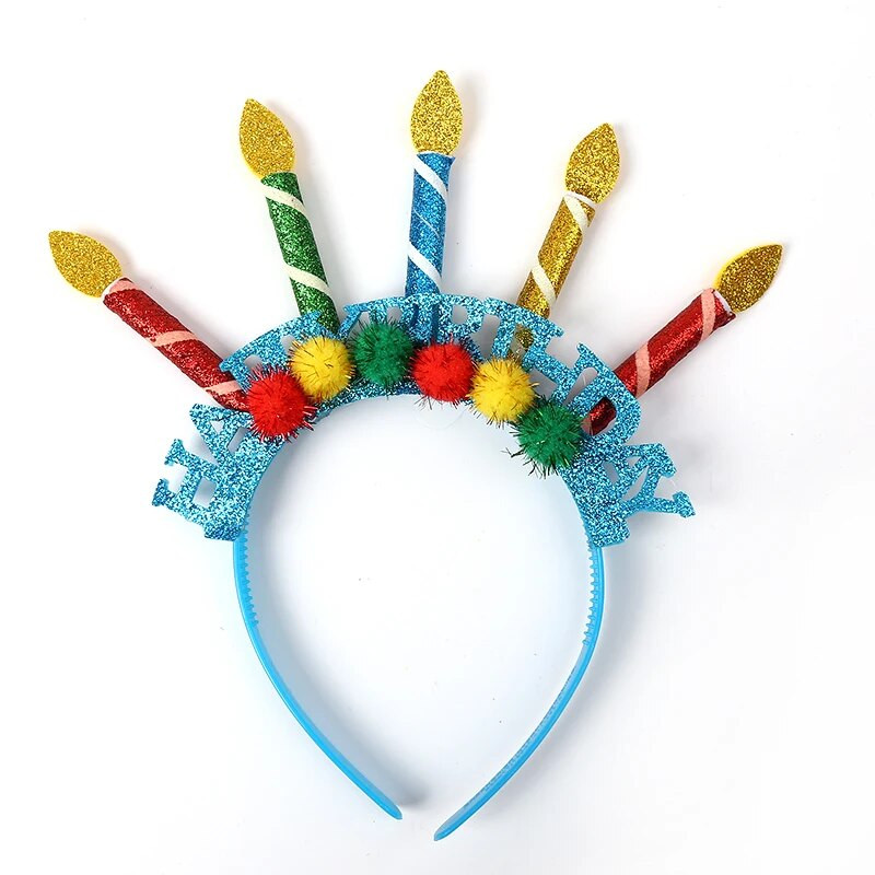 1 ks čelenka na narodeninovú oslavu s nápisom „K narodeninám a slovom“ do vlasov, kreatívna vlasová obruč