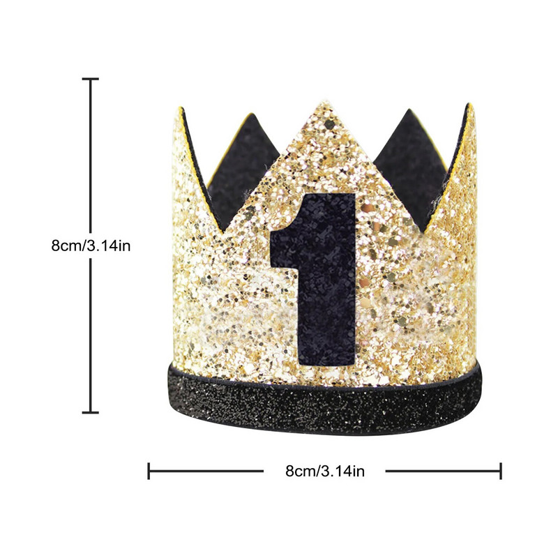 Gimtadienio kepurė, pirmosios gimtadienio šventės kepurė, Gimtadienio karūnos galvos juostos, skirtos berniuko 1-ojo gimtadienio vakarėliui